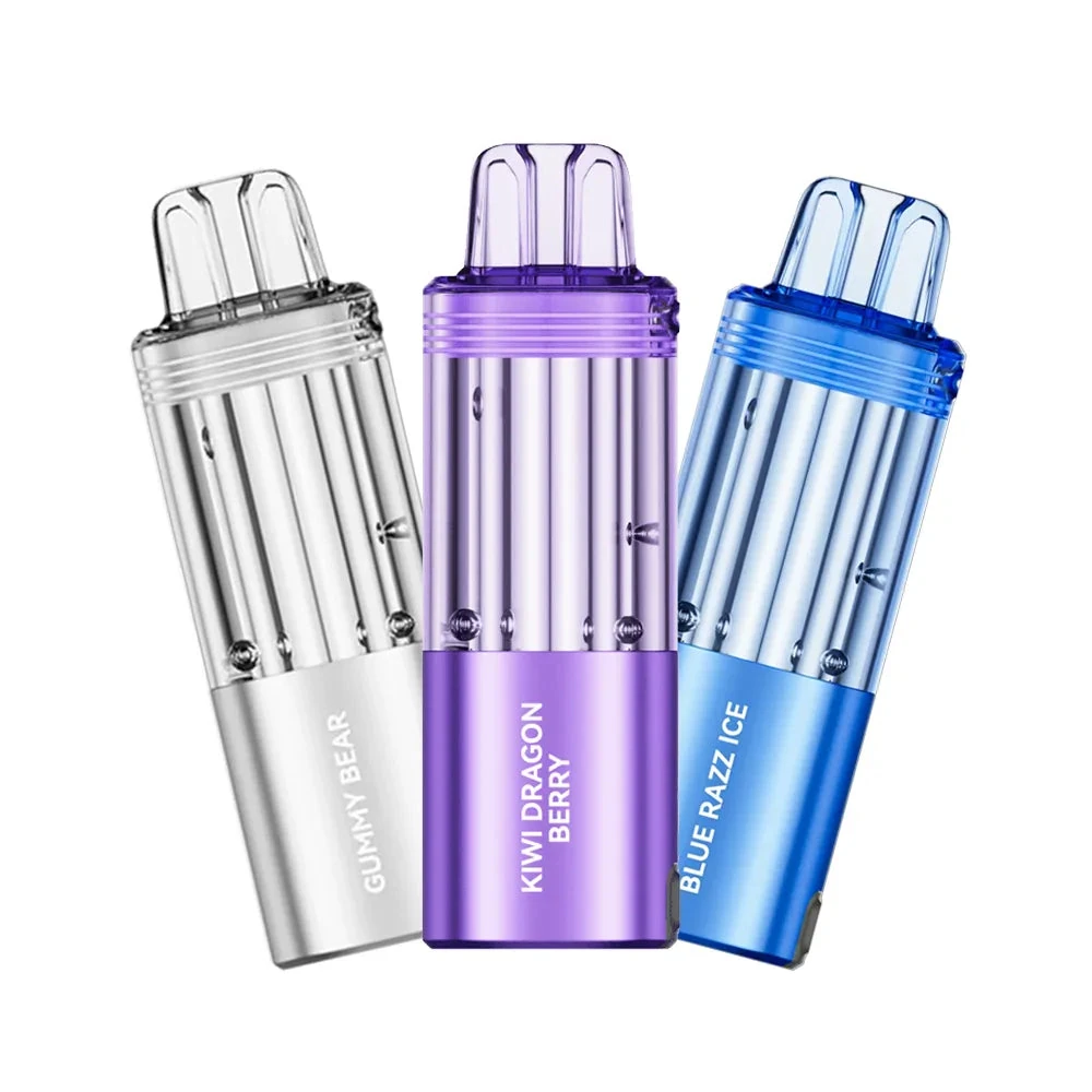 A close-up of a foger pod device with transparent juice window showing e-liquid level, emphasizing the high capacity and sleek design of foger pods