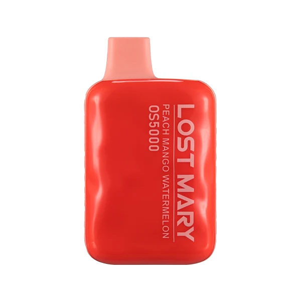 peach mango ice Lost Mary OS5000 device with tropical fruit imagery