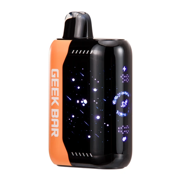 orange slush foger device showing sleek design and high puff count display